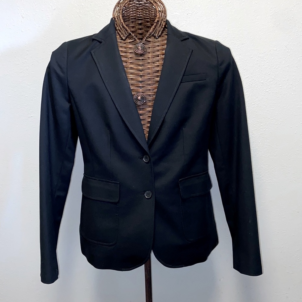 Banana Republic  Black Single Breasted Stretch Workwear Blazer Jacket 4905